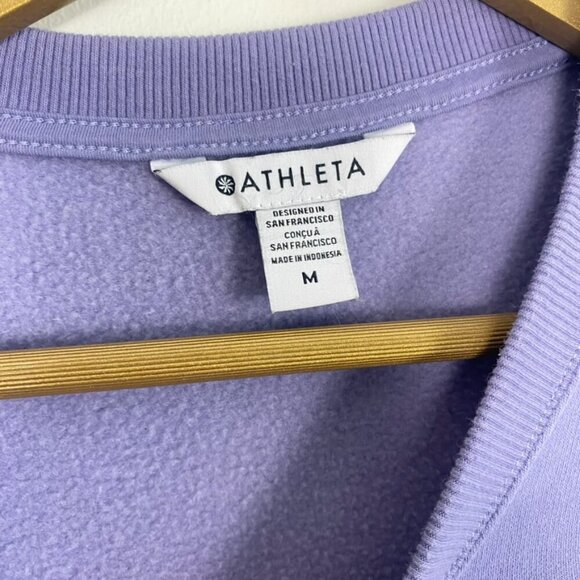 Athleta Purple Retroplush Crewneck Sweatshirt with Hidden Pocket - Picture 5 of 10